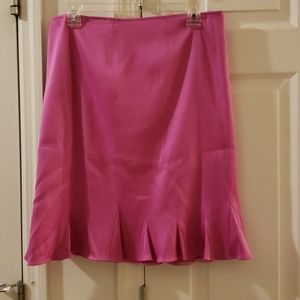 INC. Pleated Silk Skirt - Magenta